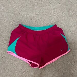 Magenta workout shorts